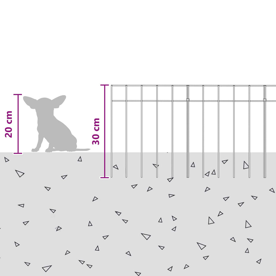 Garden Fence Panel 24 pcs 25 x 30 cm Galvanised Steel Silver
