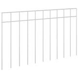 Garden Fence Panel 12 pcs Galvanised Steel Silver - Front View