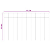 Garden Fence Panel 12 pcs Galvanised Steel Silver - Low Angle