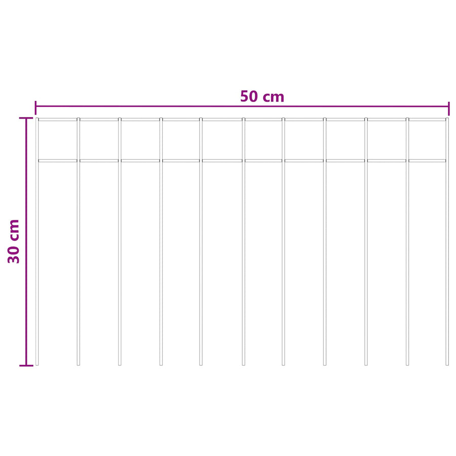 Garden Fence Panel 12 pcs 50 x 30 cm Galvanised Steel Silver