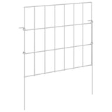 Garden Fence with Stakes 12 pcs 35 x 30 cm Mesh Silver