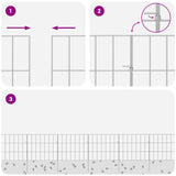 Garden Fence with Stakes 12 pcs 35 x 30 cm Mesh Silver - Close-Up Angle
