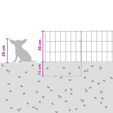 Garden Fence with Stakes 12 pcs 35 x 30 cm Mesh Silver