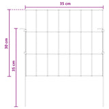 Garden Fence with Stakes 12 pcs 35 x 30 cm Mesh Silver - Low Angle