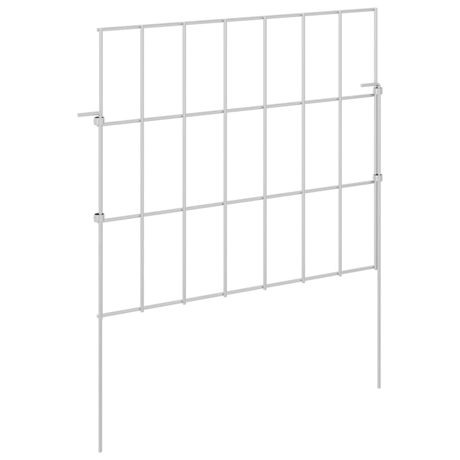 Garden Fence with Stakes 24 pcs 35 x 30 cm Galvanised Steel