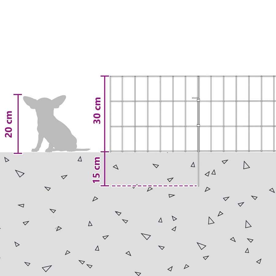 Garden Fence with Stakes 24 pcs 35 x 30 cm Galvanised Steel