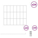 Garden Fence with Stakes 24 pcs 35 x 30 cm Galvanised Steel