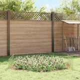 Garden Fence with Stakes 12 pcs 55 x 30 cm Mesh Silver - Top-Down View