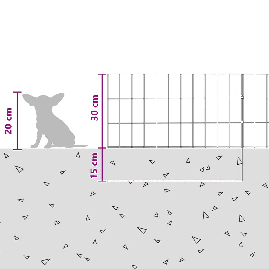Garden Fence with Stakes 12 pcs 55 x 30 cm Galvanised Steel