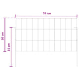 Garden Fence with Stakes 12 pcs 55 x 30 cm Mesh Silver