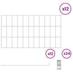 Garden Fence with Stakes 12 pcs 55 x 30 cm Galvanised Steel