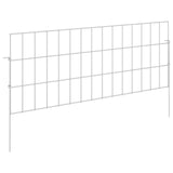 Garden Fence with Stakes 12 pcs 75 x 30 cm Mesh Silver - Front View