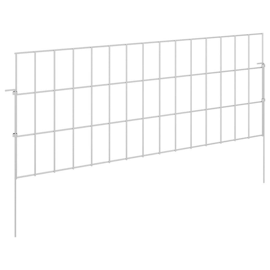 Garden Fence with Stakes 12 pcs 75 x 30 cm Galvanised Steel