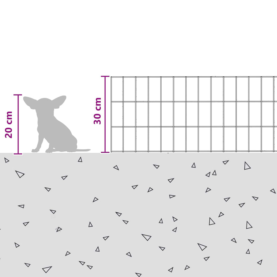 Garden Fence with Stakes 12 pcs 75 x 30 cm Galvanised Steel