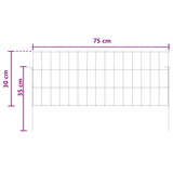 Garden Fence with Stakes 12 pcs 75 x 30 cm Mesh Silver - Low Angle