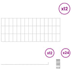 Garden Fence with Stakes 12 pcs 75 x 30 cm Galvanised Steel