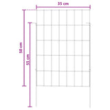 Garden Fence with Stakes 12 pcs 35 x 50 cm Mesh Silver - Low Angle