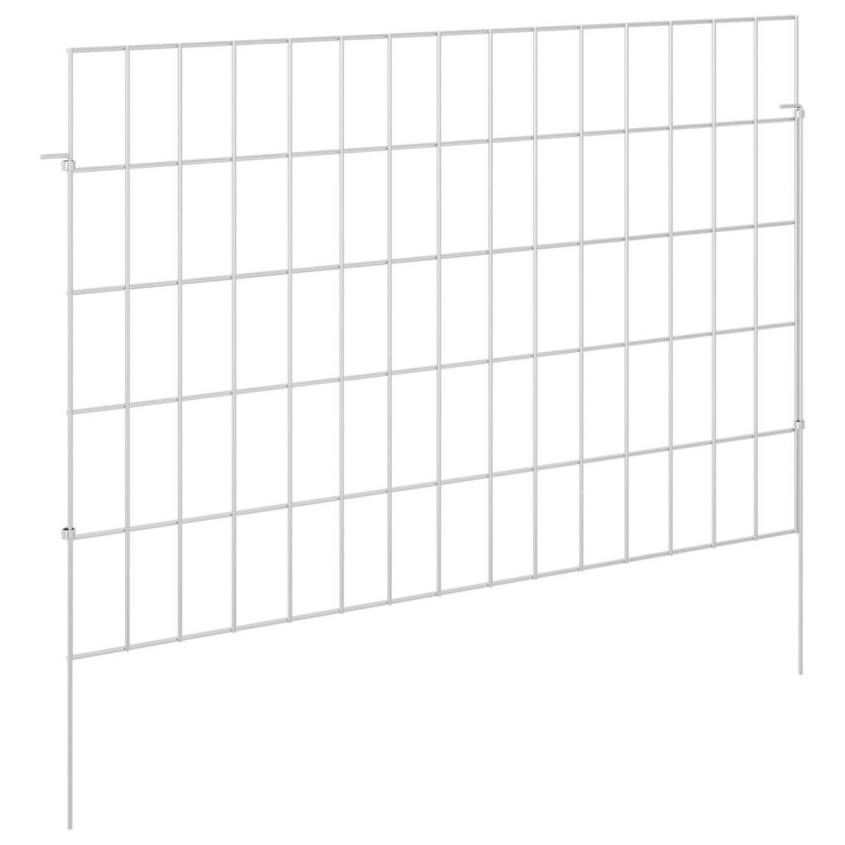 Garden Fence with Stakes 12 pcs 75 x 50 cm Mesh Silver