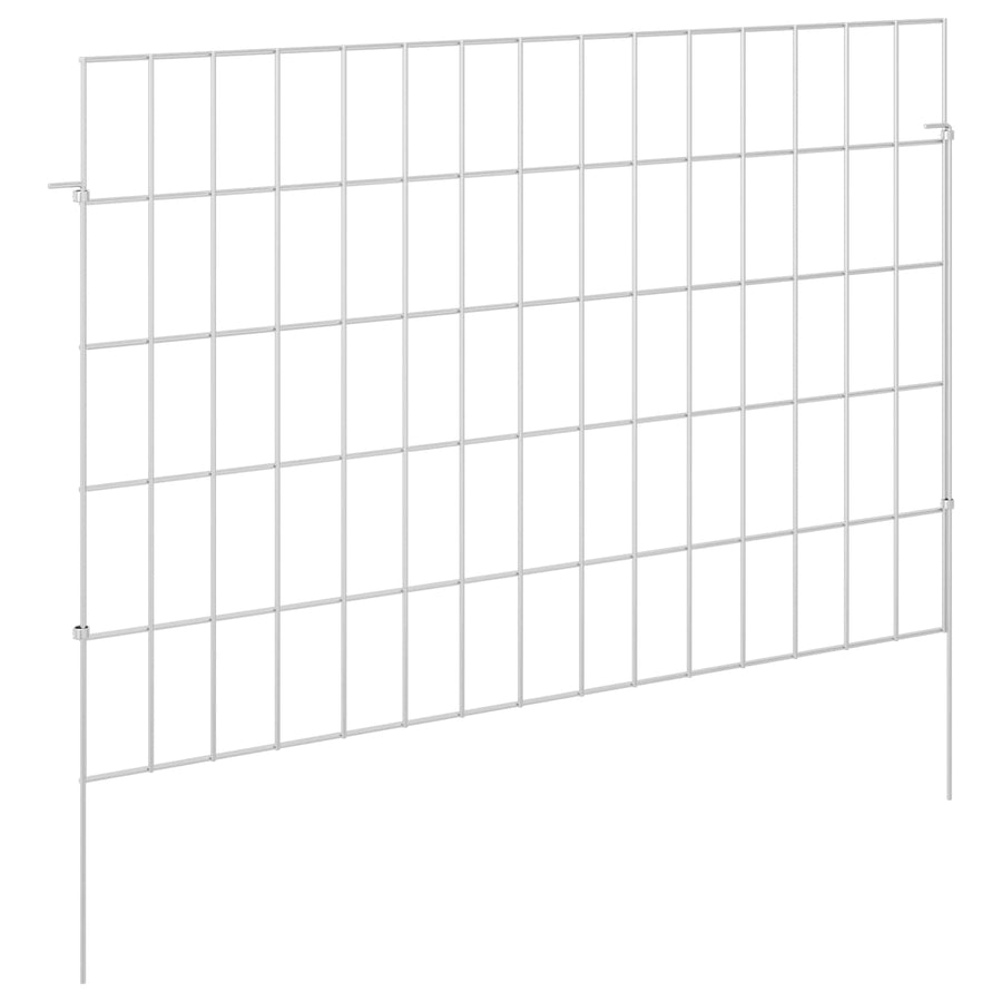 Garden Fence with Stakes 12 pcs 75 x 50 cm Galvanised Steel