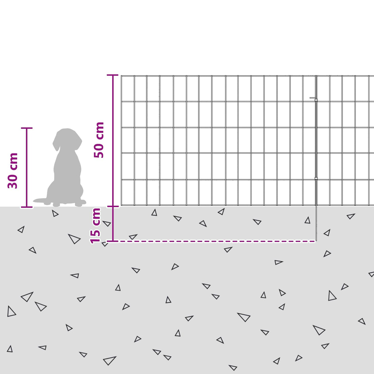 Garden Fence with Stakes 12 pcs 75 x 50 cm Mesh Silver
