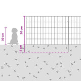 Garden Fence with Stakes 12 pcs 75 x 50 cm Mesh Silver - Extra Image