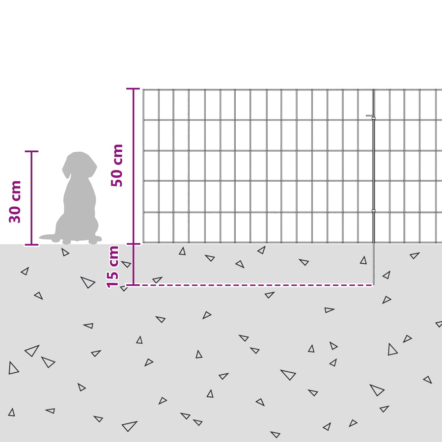 Garden Fence with Stakes 12 pcs 75 x 50 cm Galvanised Steel