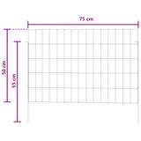 Garden Fence with Stakes 12 pcs 75 x 50 cm Mesh Silver - Low Angle