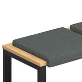 Bench Cushion 2 pcs Fabric Dark Grey Depth 35 cm - Front View