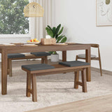 Bench Cushion 4 pcs Fabric Dark Grey Depth 35 cm - Side View