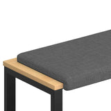Bench Cushion Fabric Dark Grey Depth 35 cm - Front View