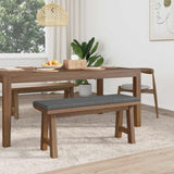 Bench Cushion Fabric Dark Grey Depth 35 cm - Side View