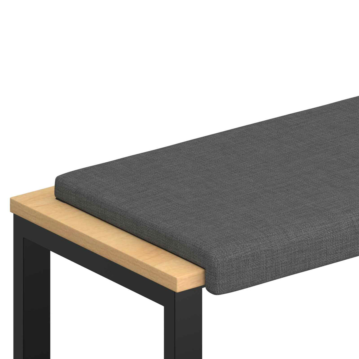 Bench Cushion Fabric Dark Grey Depth 35 cm