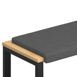 Bench Cushion Fabric Dark Grey Depth 35 cm