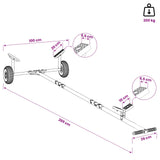 Adjustable Boat Trailer with Pneumatic Tires 200 kg Load Silver