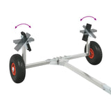 Adjustable Boat Trailer with Pneumatic Tires 200 kg Load Silver - 45-Degree Angle