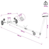 Adjustable Boat Trailer with Pneumatic Tires 200 kg Load Silver - Close-Up Angle