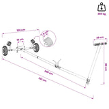 Adjustable Boat Trailer with Pneumatic Tires 200 kg Load Silver