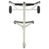 Adjustable Boat Trailer with Pneumatic Tires 200 kg Load Silver - Side View