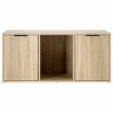 Cat Crate Furniture Sonoma Oak 100 x 49 x 45 cm Engineered Wood - Rear View