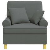 XL Armchair with Cushions Dark Grey Fabric