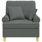 XL Armchair with Cushions Dark Grey Fabric