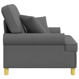 XL Armchair with Cushions Dark Grey Fabric