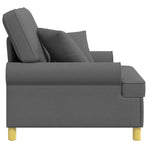 XL Armchair with Cushions Dark Grey Fabric