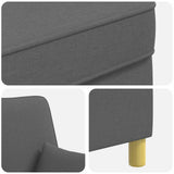 Armchair with Cushions Dark Grey Fabric - 45-Degree Angle