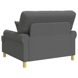 Armchair with Cushions Dark Grey Fabric - Top-Down View