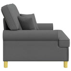 XXL Armchair with Cushions Dark Grey Fabric