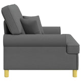 Armchair with Cushions Dark Grey Fabric - Side View