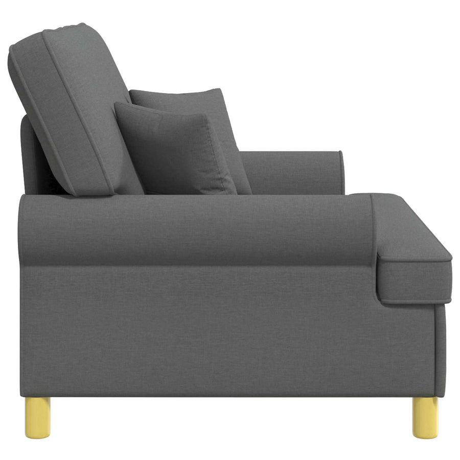 XXL Armchair with Cushions Dark Grey Fabric