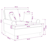 Armchair with Cushions Dark Grey Fabric - Low Angle