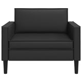 XL Armchair Black Faux Leather - Front View